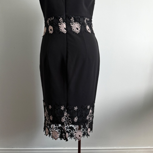 RW&CO - Black Fitted Sleeveless Dress with Floral Lace Details - Picture 9 of 13